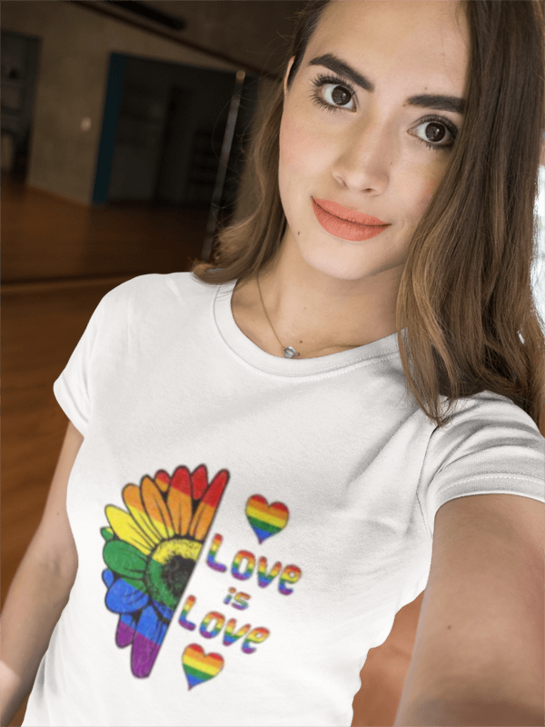 LOVE IS LOVE FLOWER WOMEN T-SHIRT