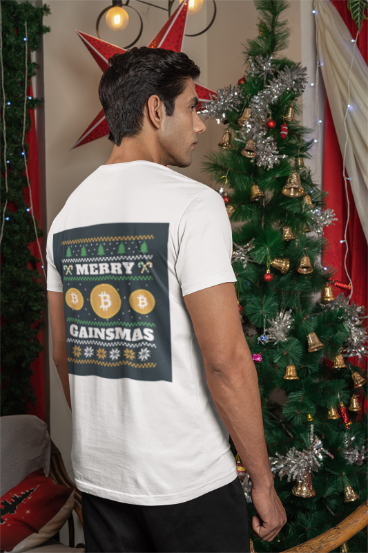 MERRY GAINSMAS CHRISTMAS CRYPTO MEN T-SHIRT