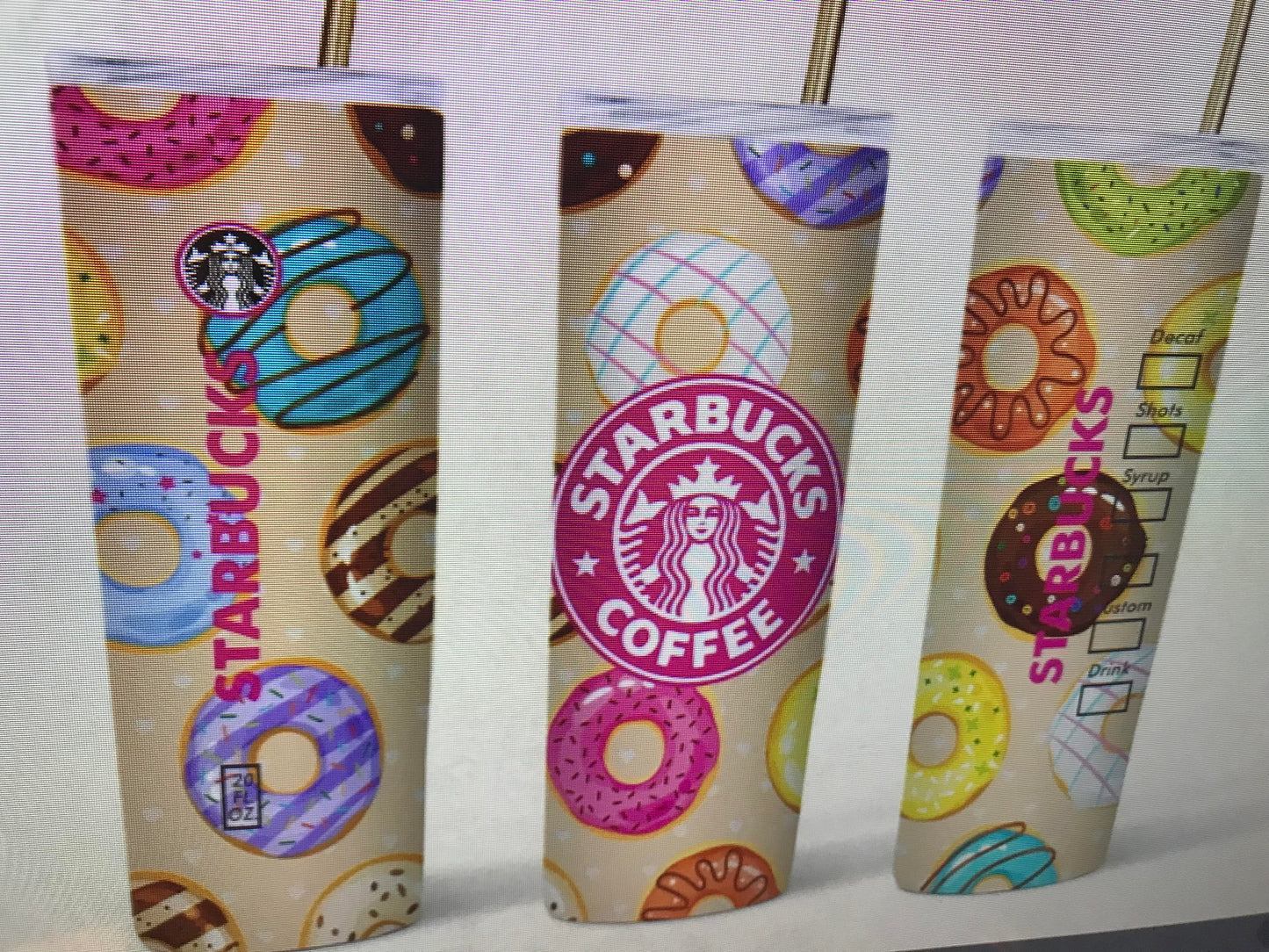 STARBUCK AND DONUTS TUMBLER