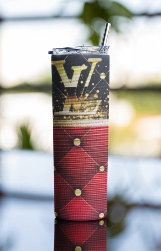 LOUIS VUITTON RED AND GOLD TUMBLER